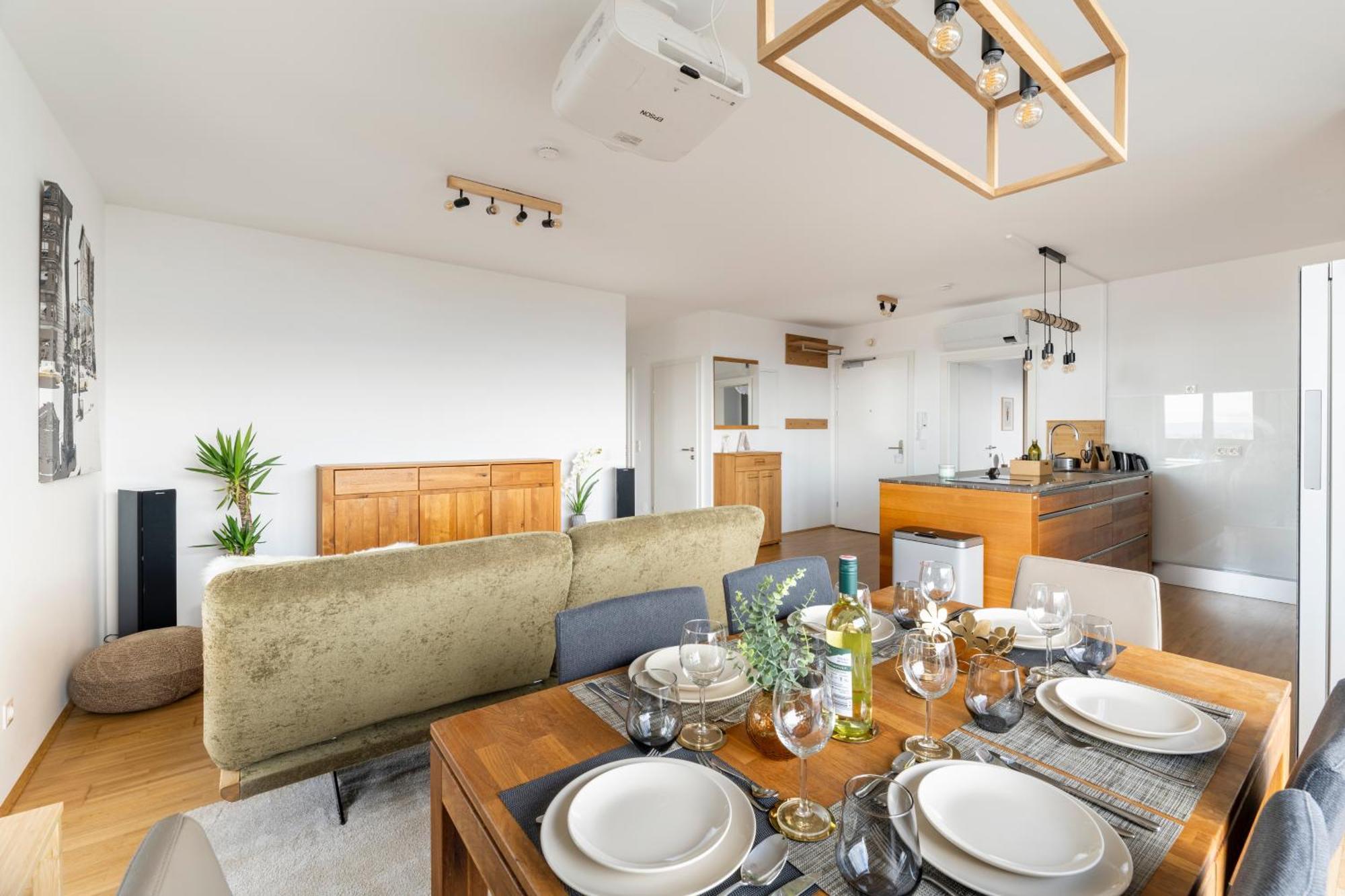 Edler Wohnraum Panoramablick 3 Sz Boxspringbetten, E-Ladestation, Kaffeevollautomat, Klima, Lift, Terrasse & 2Xtg غراتس المظهر الخارجي الصورة